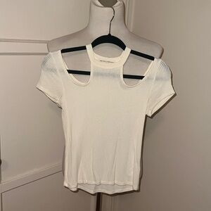 Urban Outfitters Ivory Ribbed Shirt